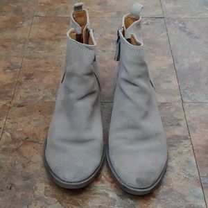 Gray ankle boots
